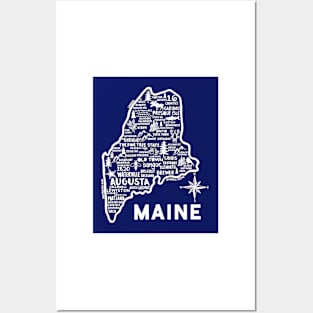 Maine Map Posters and Art